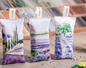 Organic Watercolor Lavender Sachets from France