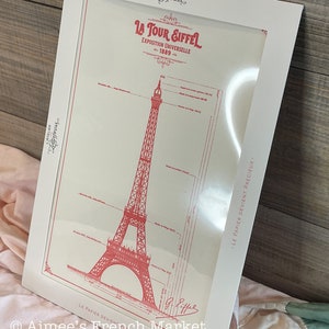 French Art Print Original Blueprint of the Eiffel Tower, Vertical/Full Handmade in Paris image 2