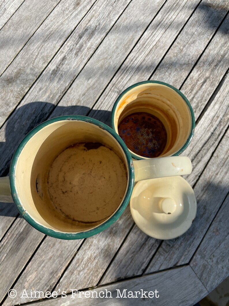 Vintage Enamelware Coffee Pot, Yellow, 3 Pieces C. 1920s Etsy Canada