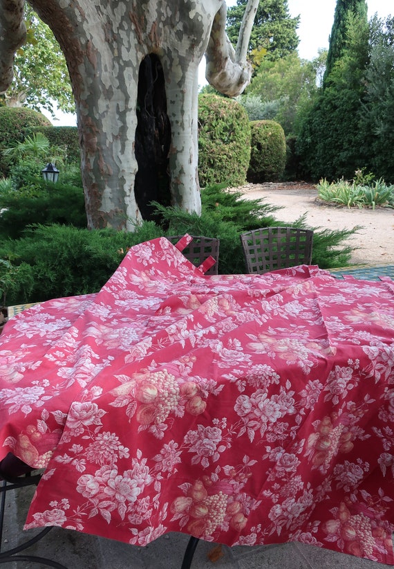 French Vintage Red Toile Curtains Short Etsy