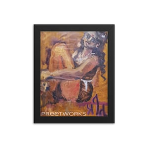 Indian Artwork, Indian Art, Indian woman, Indian artist, oil painting Framed photo paper, woman artwork, Indian painting, interior designer