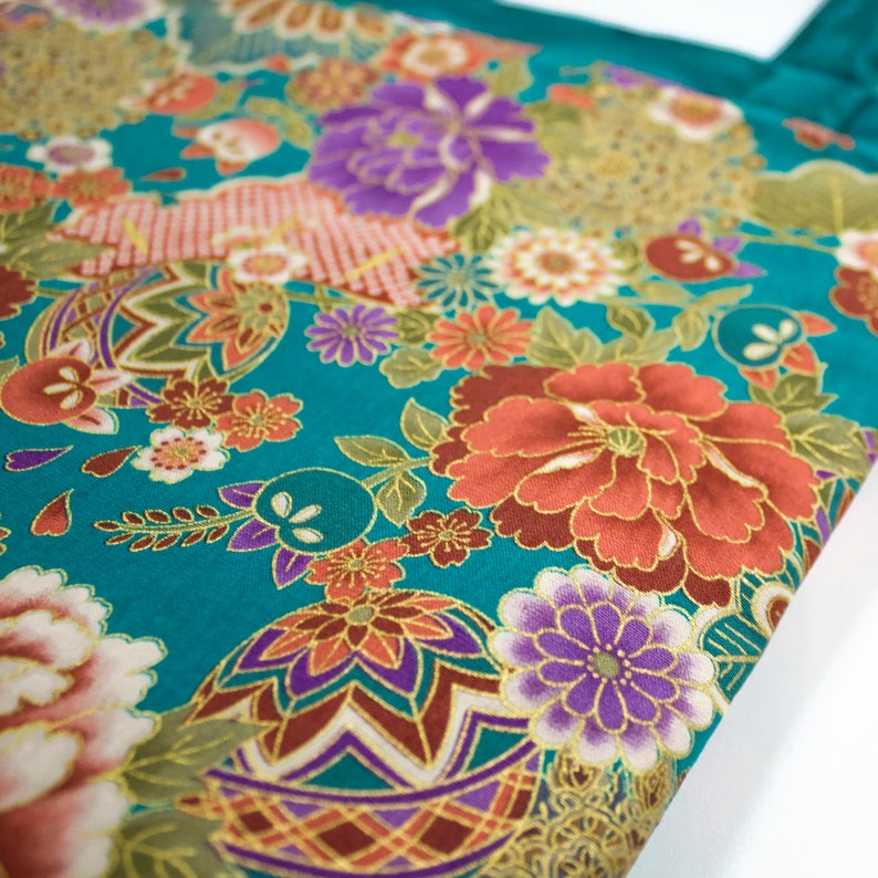 Japanese Tote bag \u2013 tradicional floral print \u2013 in green