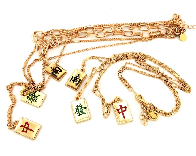 3 Tiered mahjong tile necklace