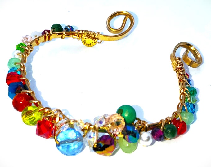 14K gold bracelet with gemstones