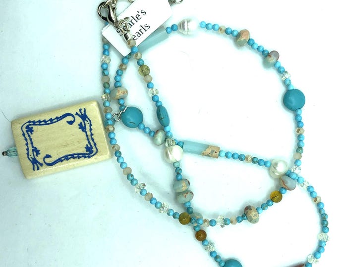 Mahjong Necklaces with Wooden Tiles
