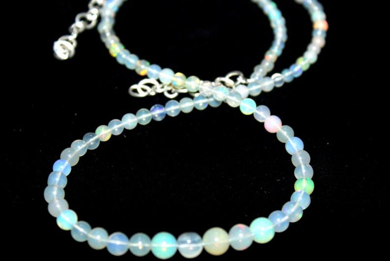 Natural Ethiopian welo opal smooth round balls necklace natural opal round balls,opal balls necklace:bo12 6x3mm