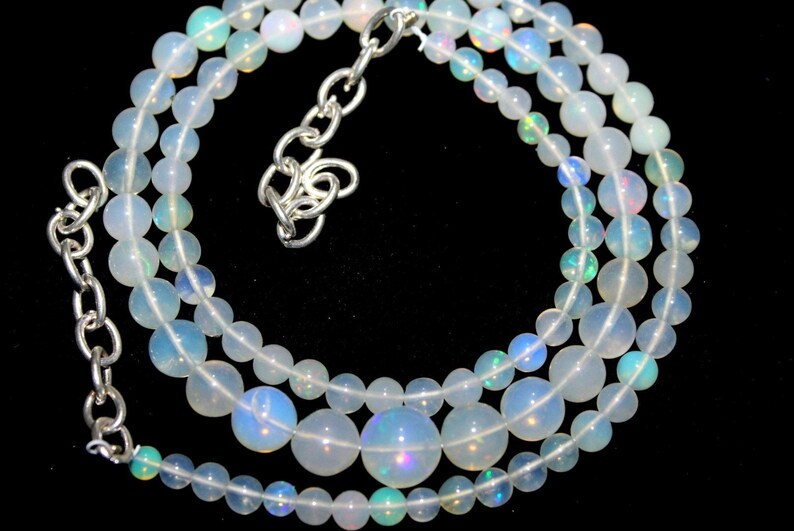 8x3mm Natural Ethiopian welo opal smooth round balls necklace natural opal round balls,opal balls necklace:bo9