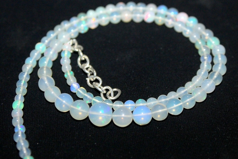 8x3mm Natural Ethiopian welo opal smooth round balls necklace natural opal round balls,opal balls necklace:bo9