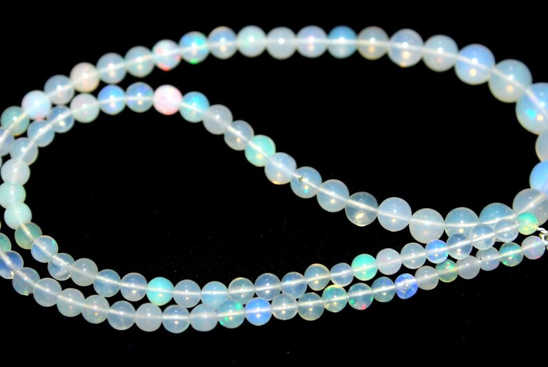 8x3mm Natural Ethiopian welo opal smooth round balls necklace natural opal round balls,opal balls necklace:bo9