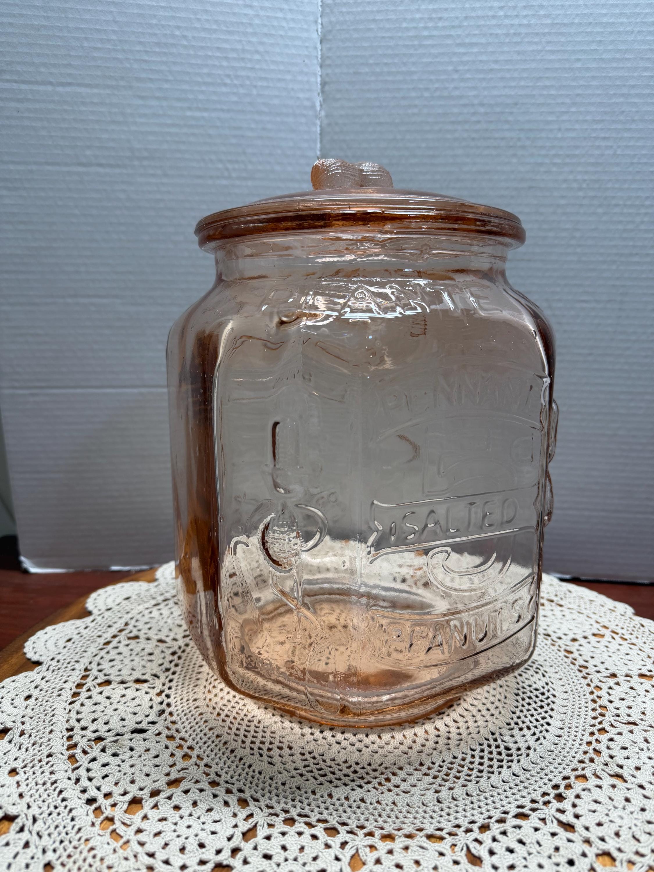 Antique Glass Peanut Jar - Etsy