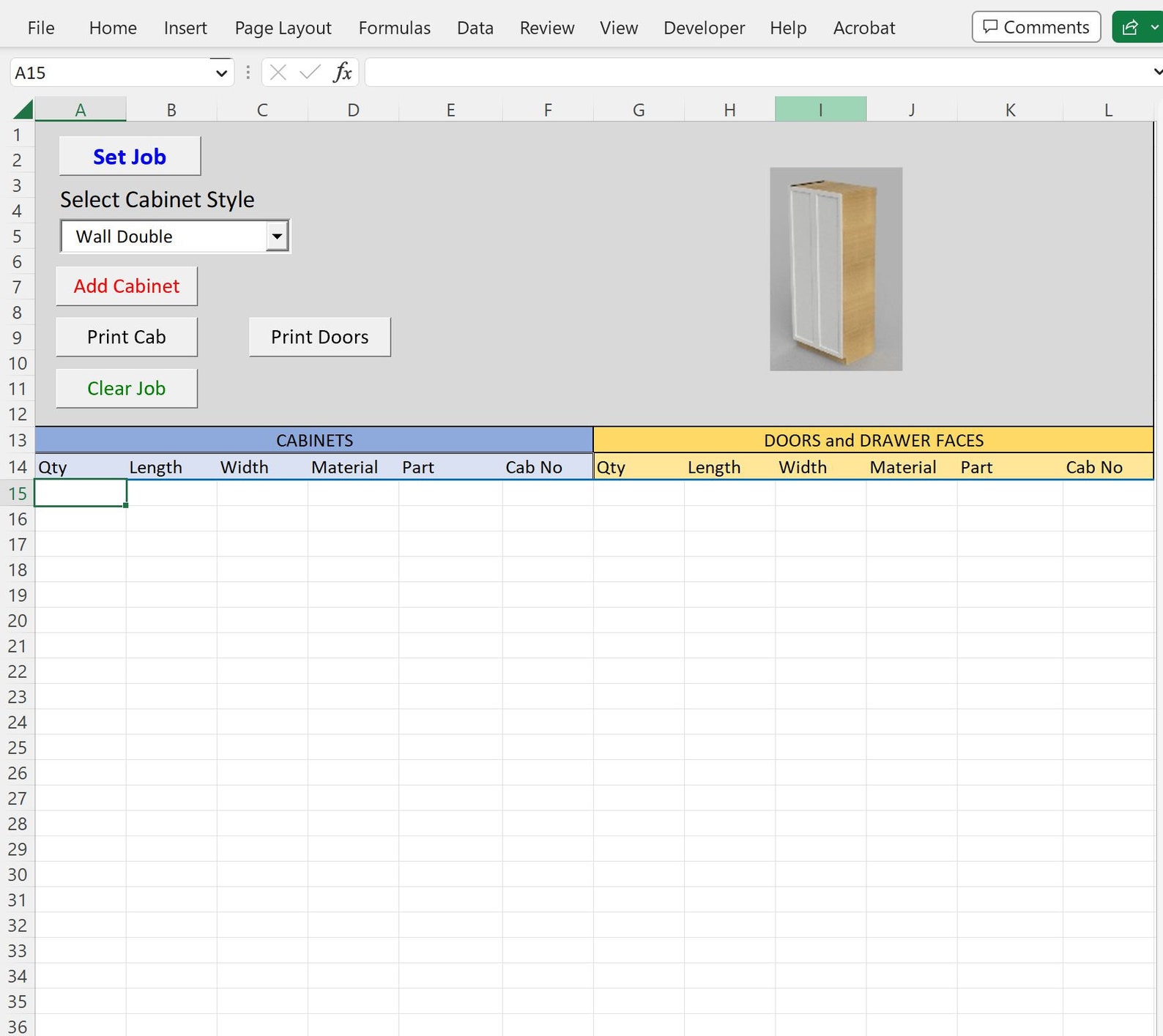 Cabinet Cut List Creator 2.12 - Etsy