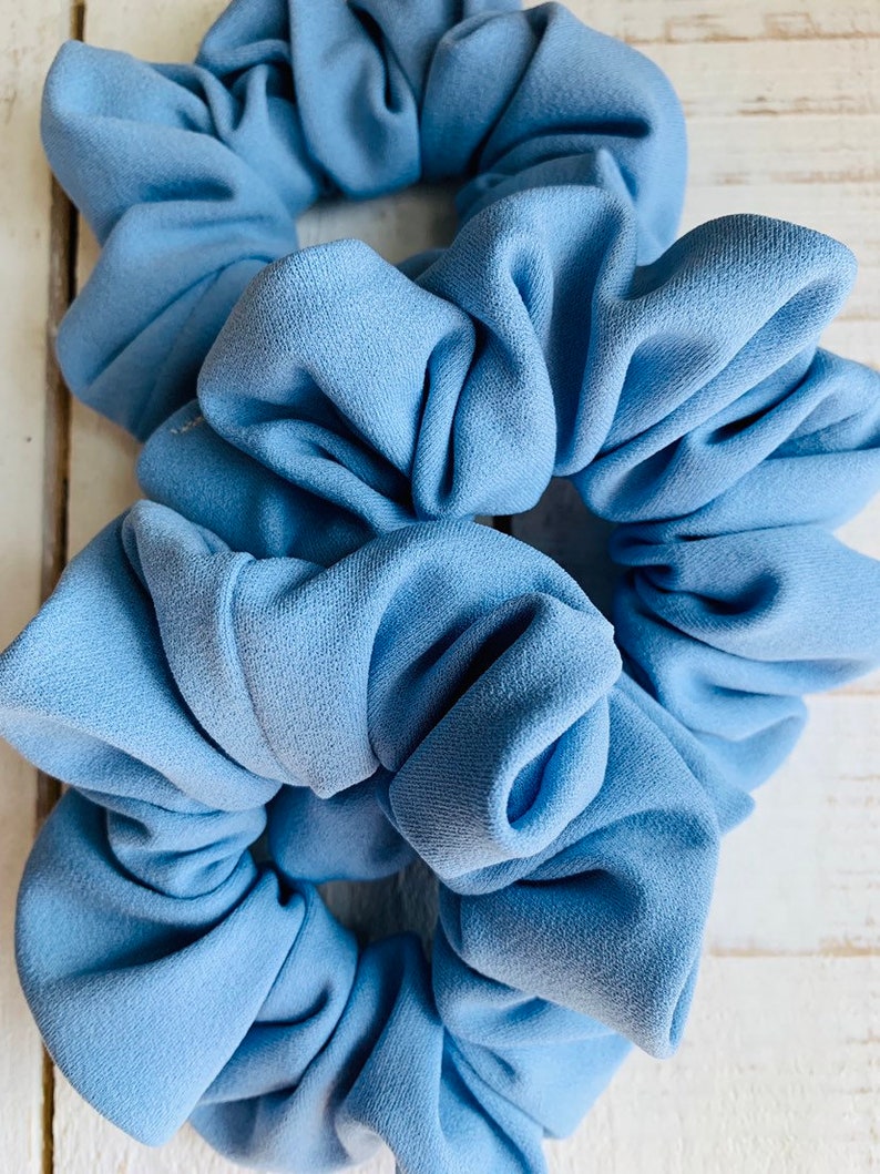 Spring Scrunchies Soft Scrunchies Hairtie Beach Day Pastel Blue Scrunchie Light Blue Scrunchie