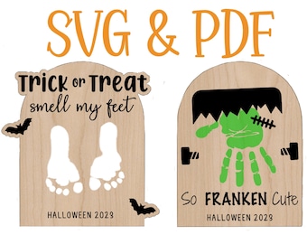 SVG/PDF Halloween Hand/Footprint Blank for Laser
