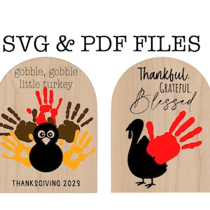 SVG/PDF Thanksgiving Hand/Footprint Blank for Laser