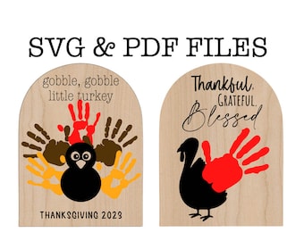 SVG/PDF Thanksgiving Hand/Footprint Blank for Laser