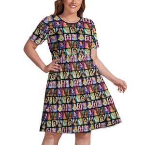 plus size princess dress short Women Puffy Tulle Princess Dress Square Neck Bubble Sleeve Short Dress Ruffle Mesh Mini Dress Plus Size