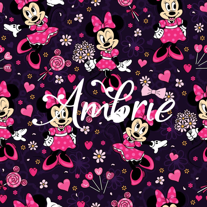 Minnie Mouse Seamless Pattern, Magical Cartoon Seamless Pattern, Fabric ...