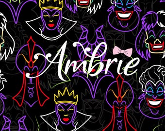 Neon Villains Seamless Pattern, Magical Cartoon Seamless pattern, Fabric Sublimation