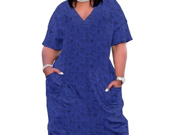 Sketches Women's V-neck Loose Dress With Pockets