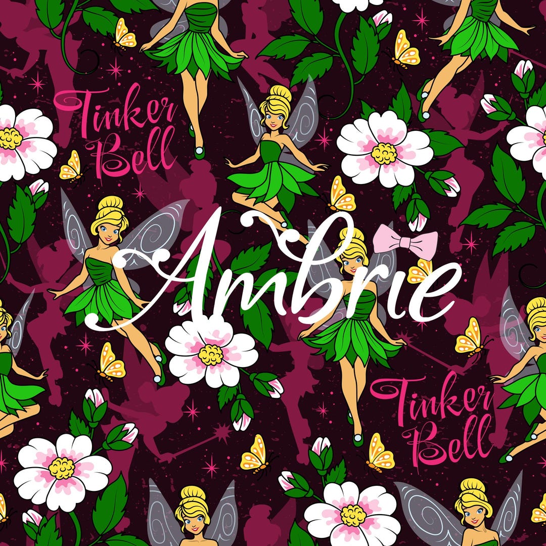 Tinkerbell Seamless Pattern, Magical Cartoon Seamless Pattern, Fabric ...
