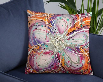 Abstract Art Cushion, Decorative Pillow, Stylish pillow, Vibrant Cushion, Colorful Pillow, Bright Colorful Cushion, Pillow decor, abstract