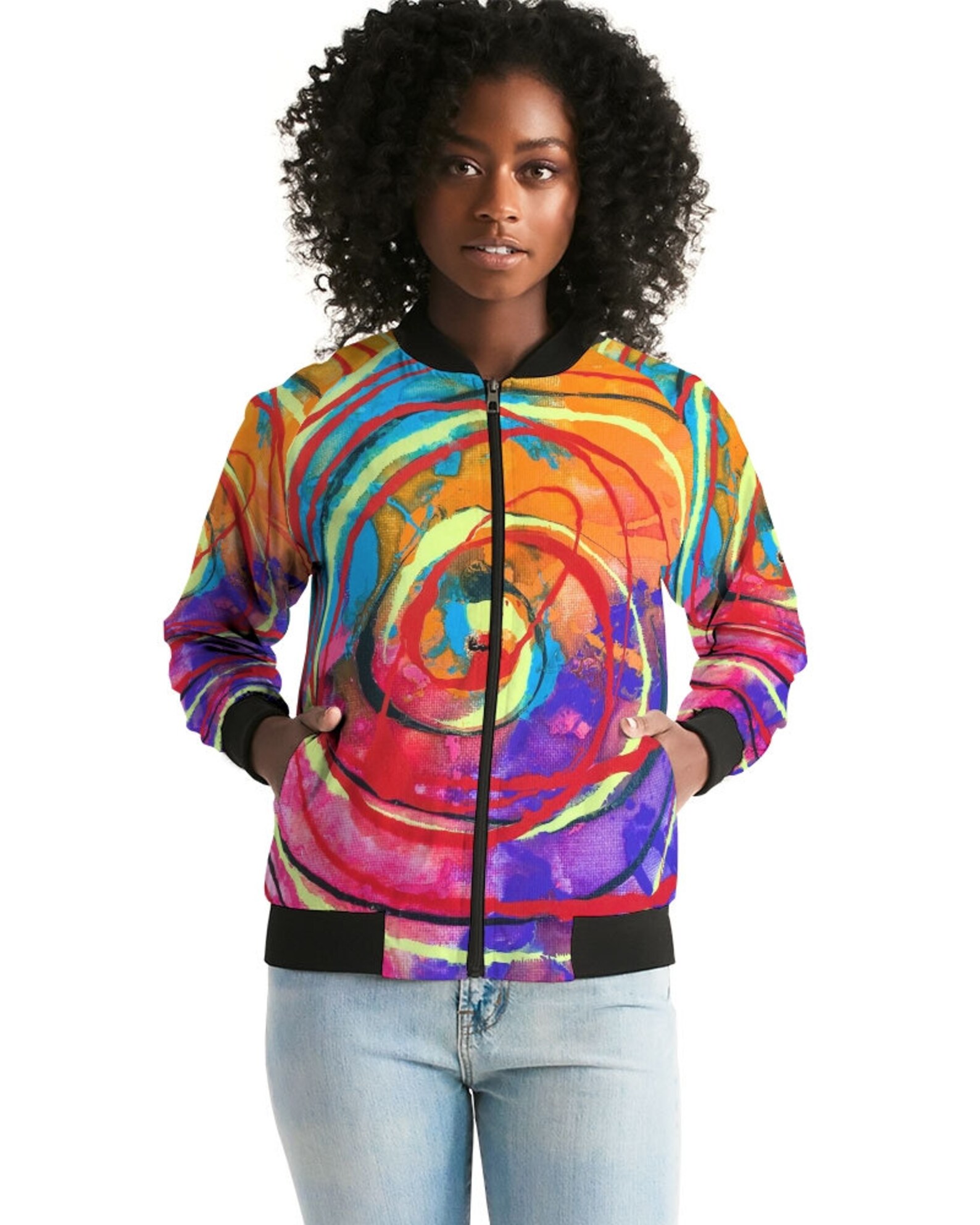Bomber Jacket Abstract Art Colorful Jacket Bomber Jacket for Etsy