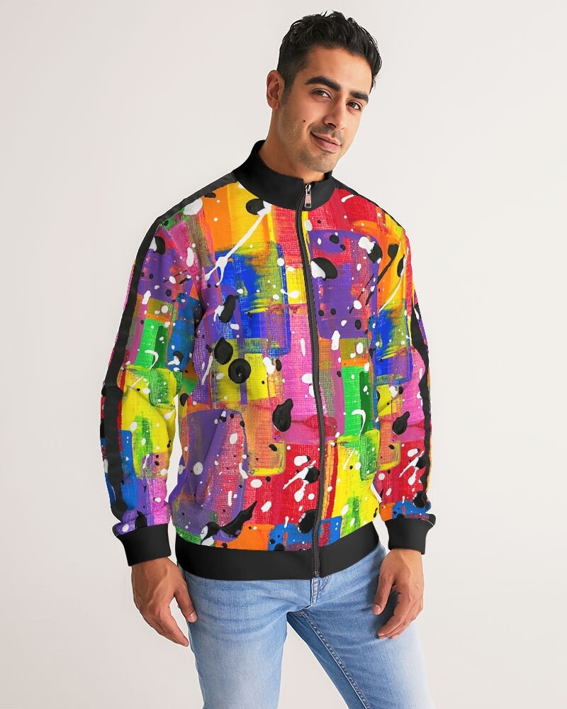 🌈JEFFREE STAR RAINBOW STAR TRACKSUIT JACKET COAT STRIPED BLACK RETAIL:  $169 S-L