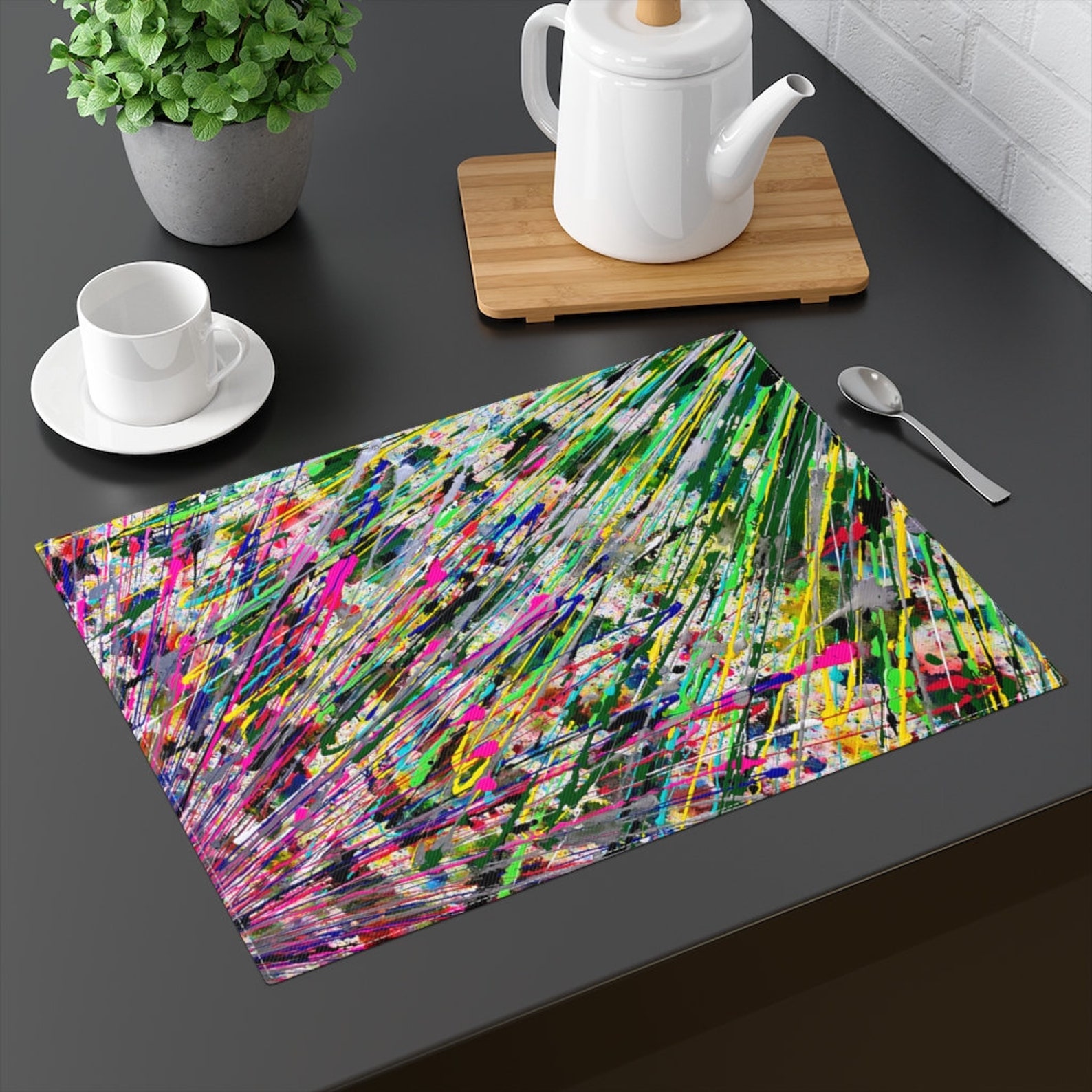 Placemat Art Placemat Abstract Art Colorful Placemat Etsy UK