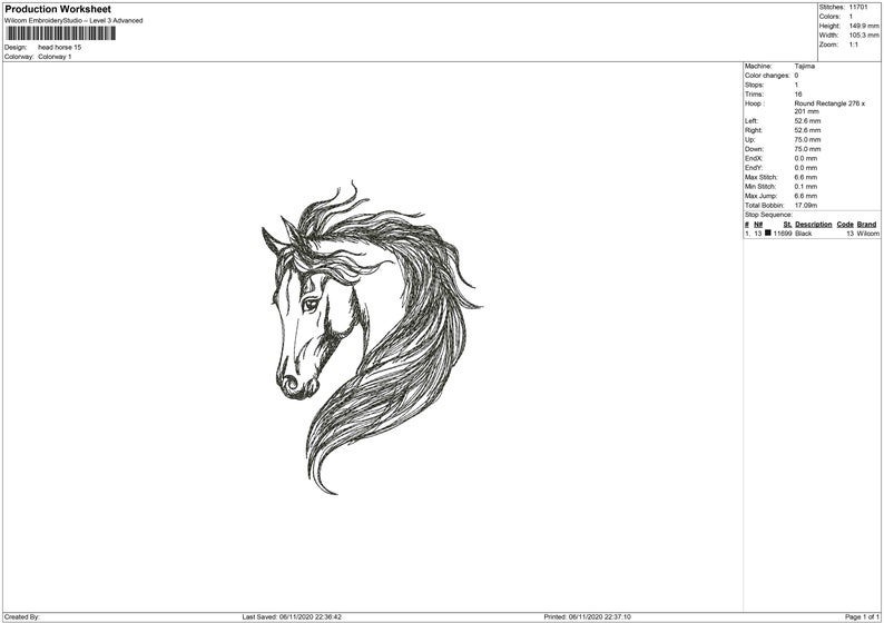 Horse scribble embroidery horse embroidery design horse Etsy