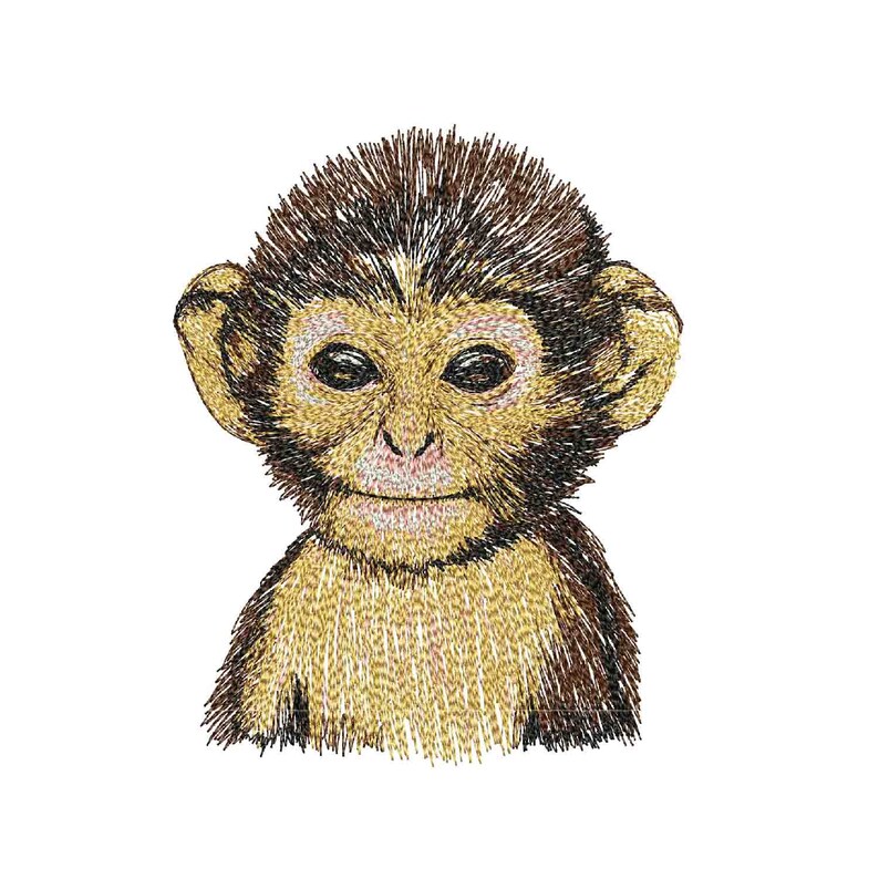 Infant Monkey Embroidery Infant Monkey Embroidery