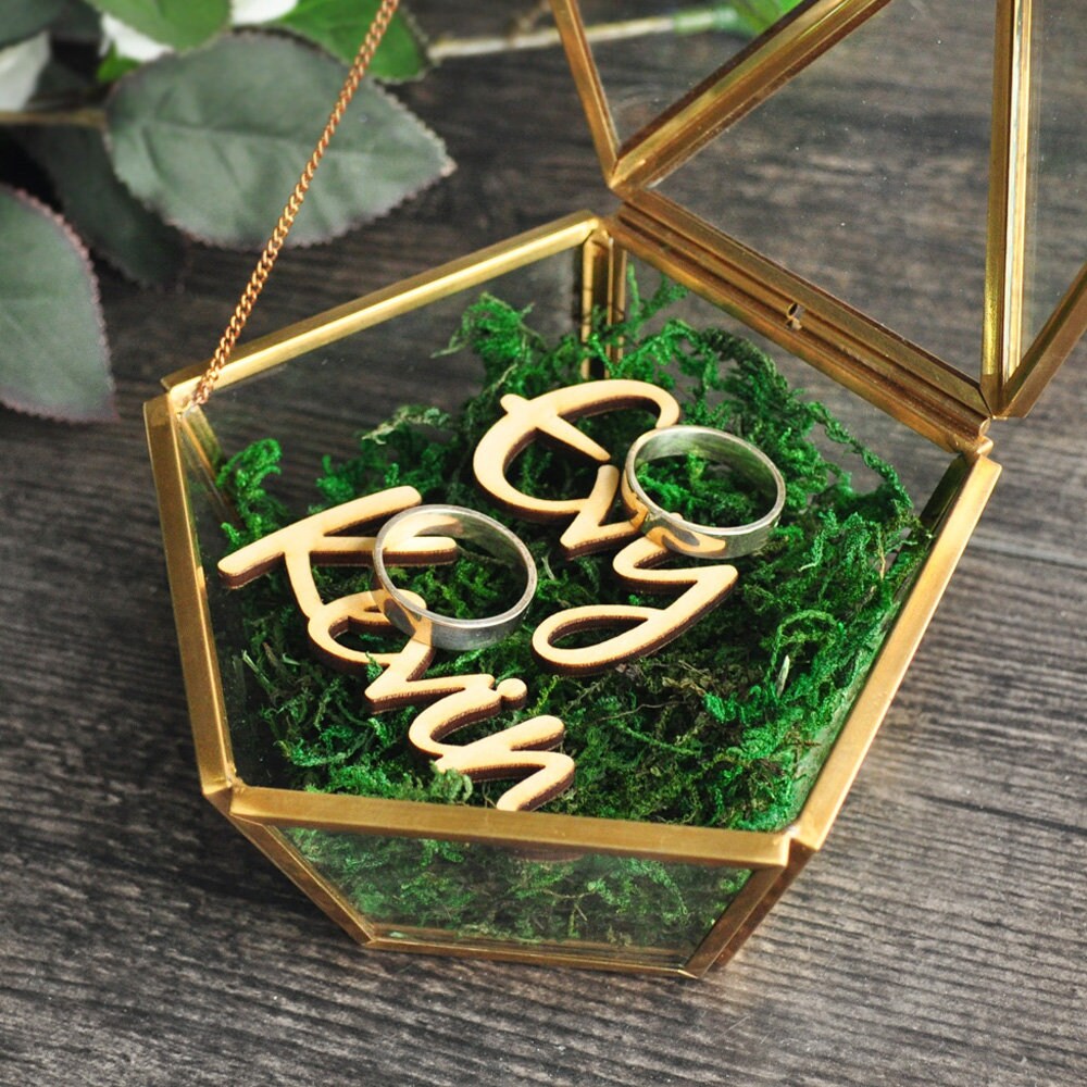 Custom Glass Box Rustic Wedding Ring Box Ring Bearer Holder Box Jewelry Box