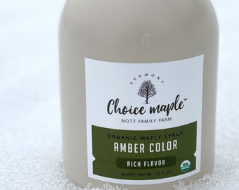 Organic & Kosher Vermont Maple Syrup • One Quart