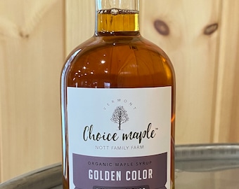 Organic Vermont Maple Syrup • 375ml Glass Bottle • Choice Maple