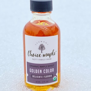 Organic Vermont Maple Syrup • 60 ml Glass Bottle • Choice Maple