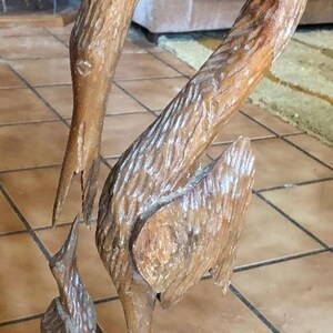 Mother Bird and Baby Wood Carving