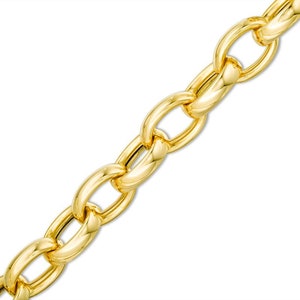 14K Yellow Gold 4.5mm Oval Rolo Chain, FREE Microfiber Cloth, Belcher ...