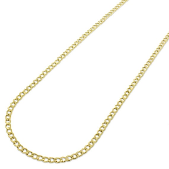 14K Yellow Gold 2mm Hollow Cuban Chain 