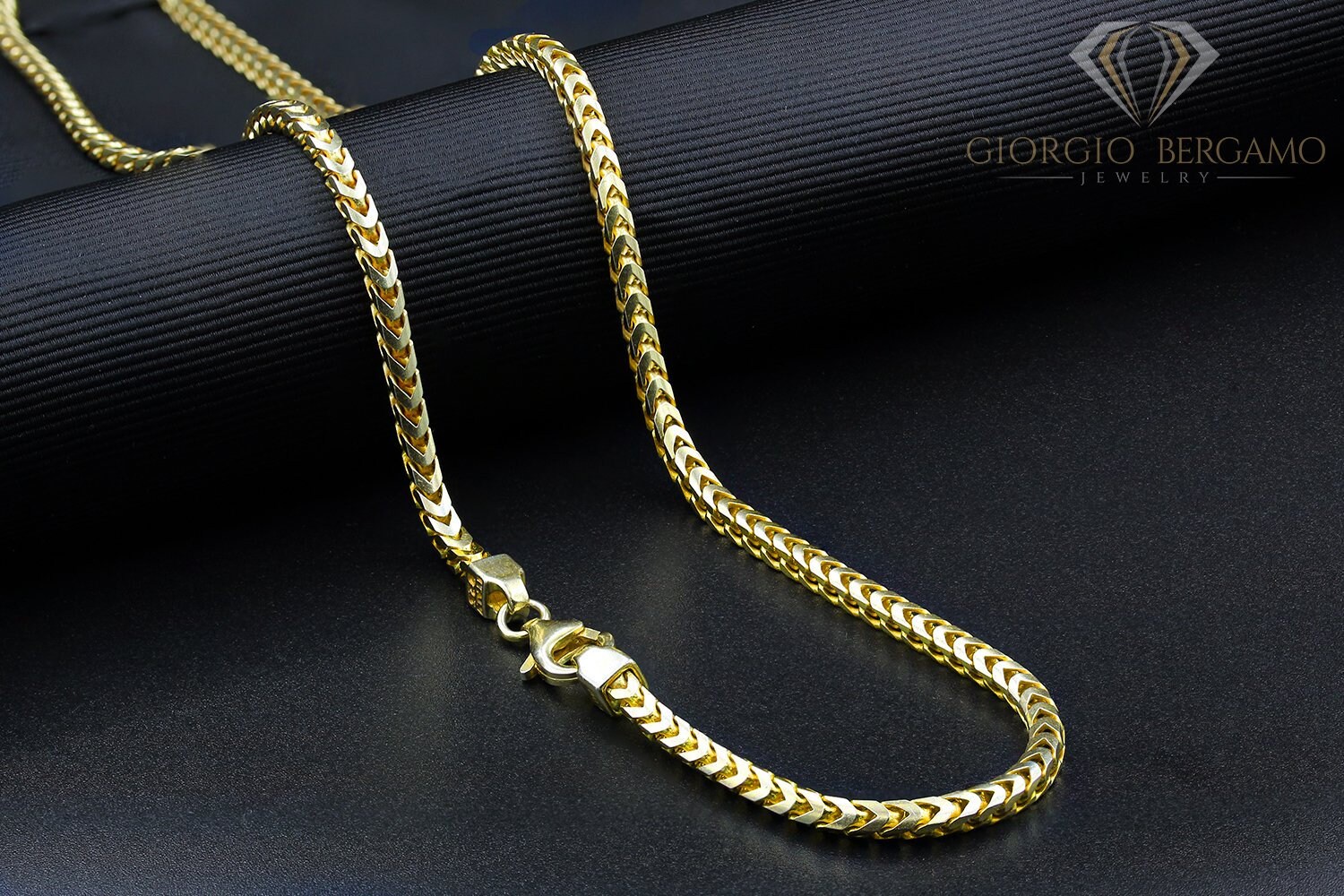 14K Yellow Gold 3mm Solid Franco Chain FREE Microfiber Cloth - Etsy
