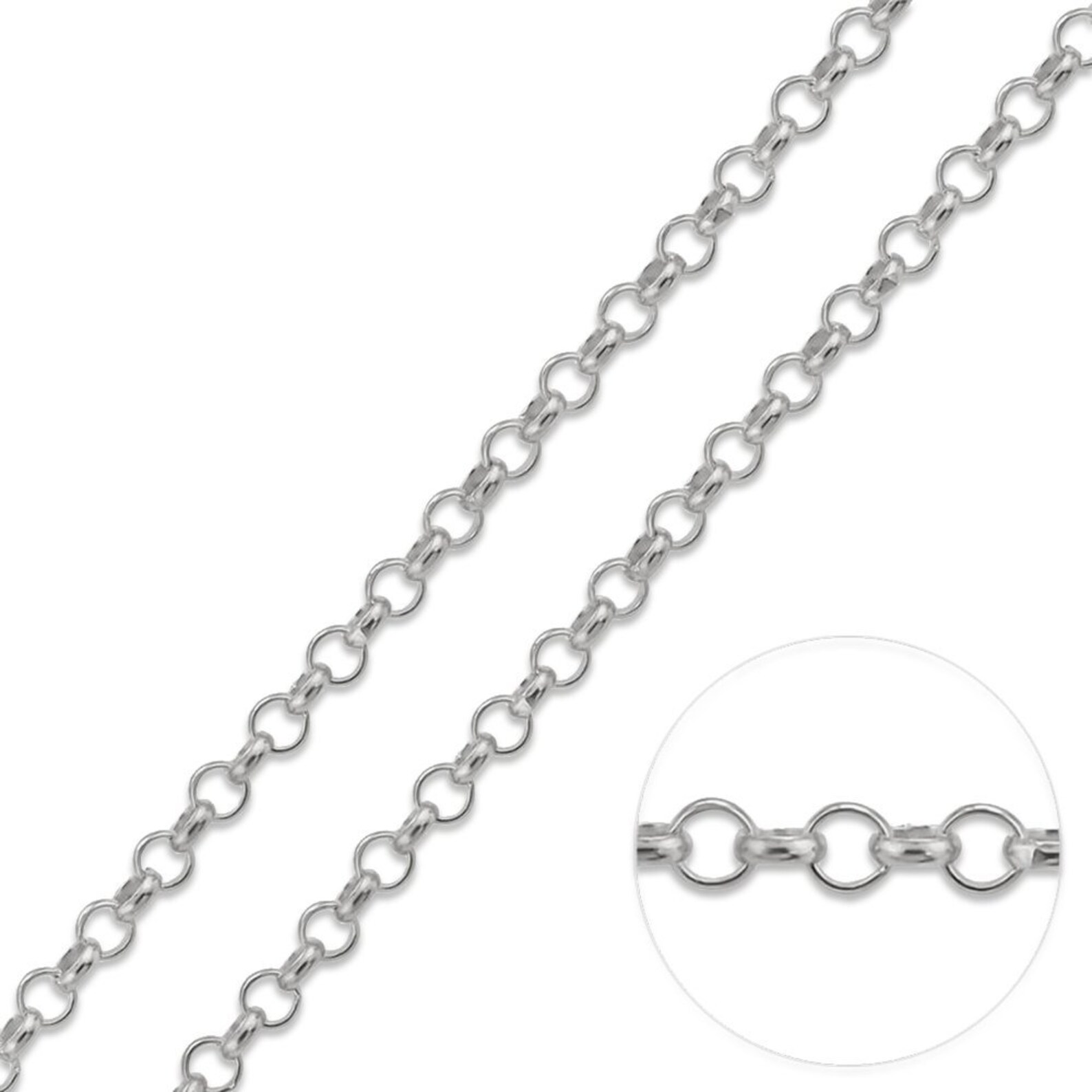 14K White Gold 2.5mm Rolo Pendant Chain FREE Microfiber Etsy
