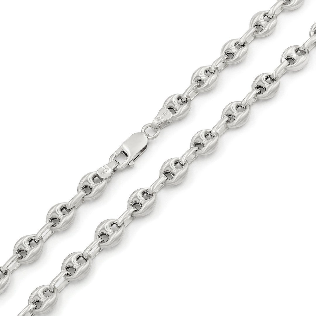 925 Sterling Silver 7mm Puff Mariner Chain FREE Microfiber - Etsy