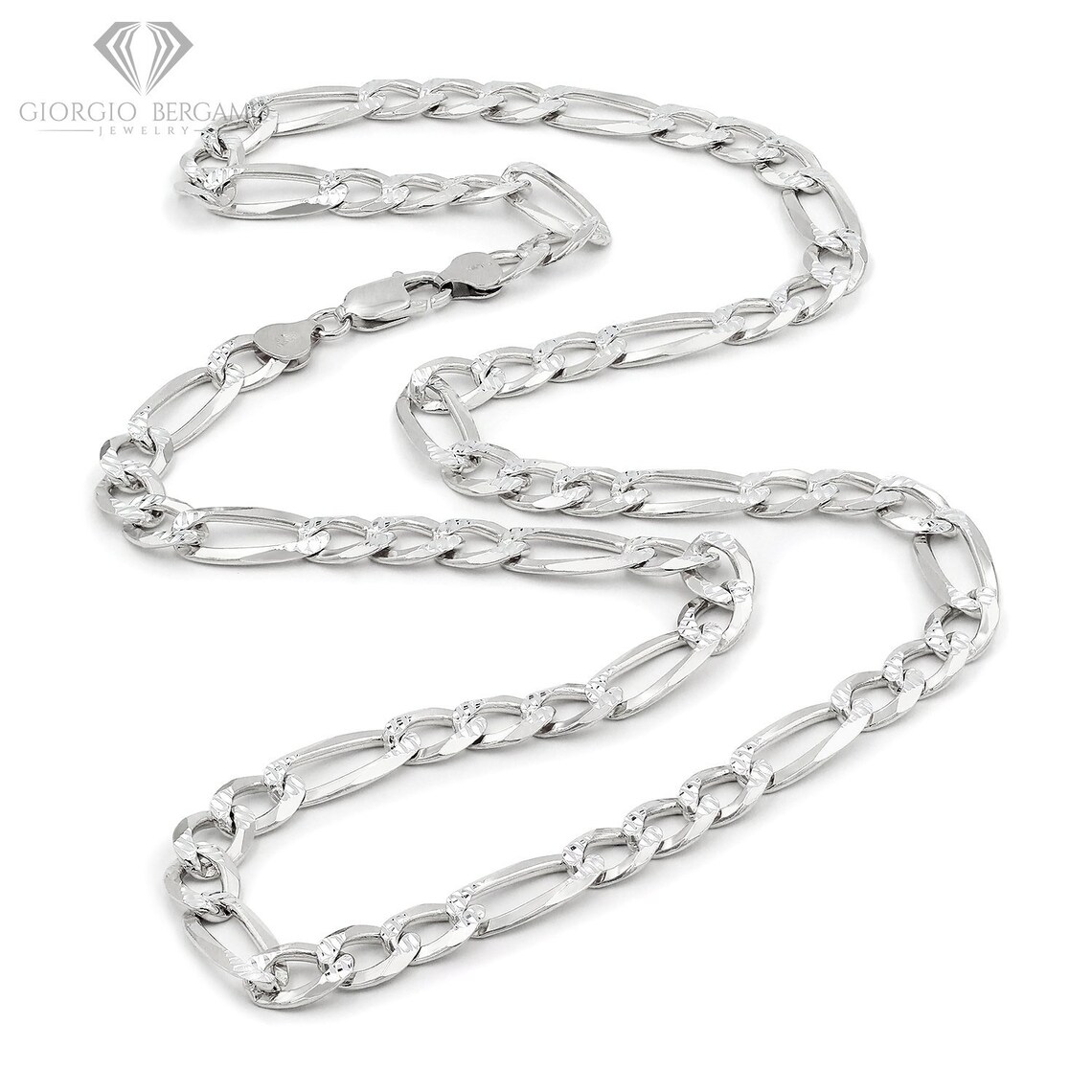 14K White Gold 2mm Solid Rope Diamond Cut Chain FREE | Etsy