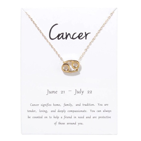 Cancer Zodiac Necklace Gold – Gypsy Soul Store