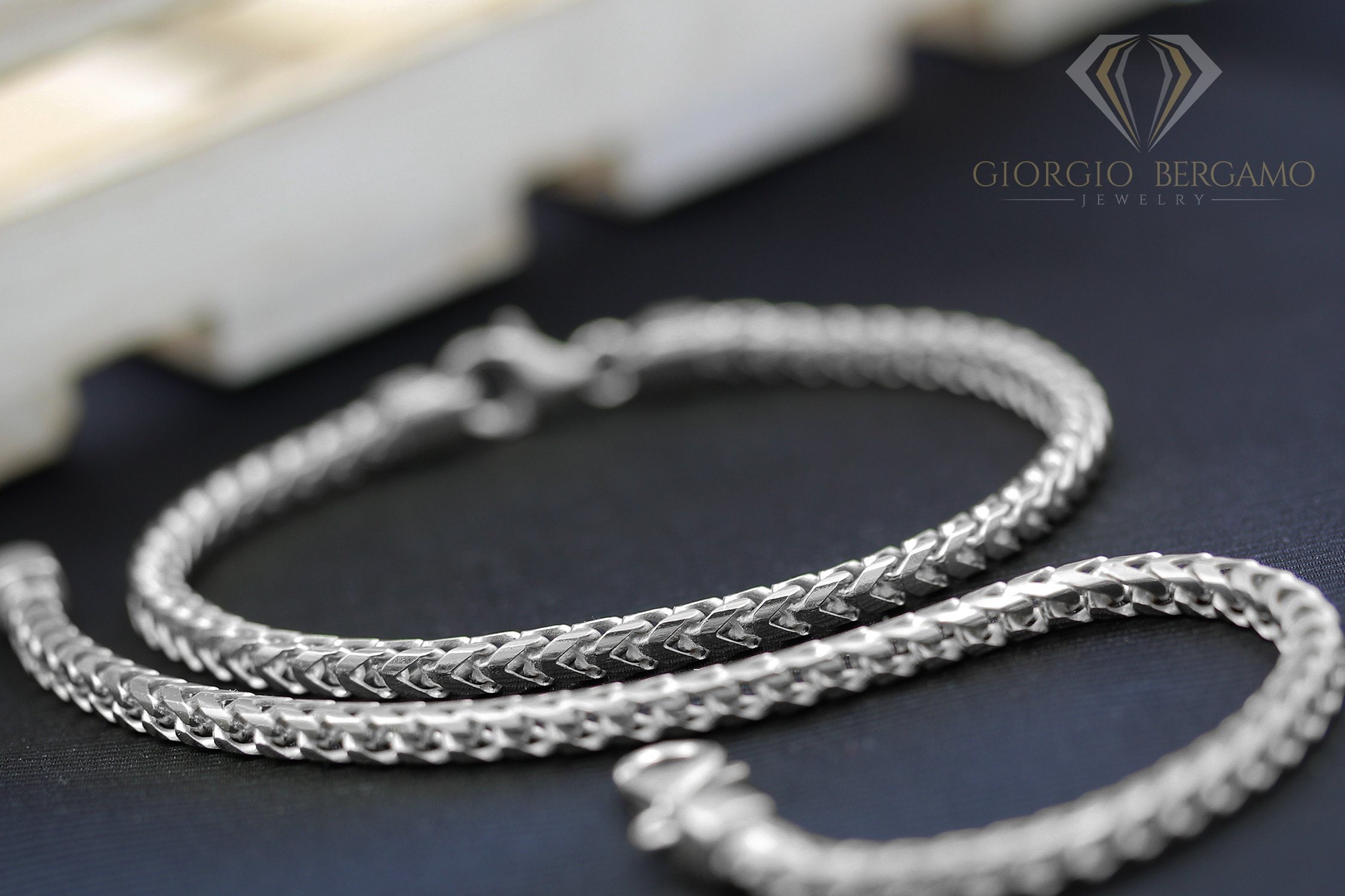 925 Italian Sterling Silver 3.5mm Solid Franco Bracelet FREE Etsy