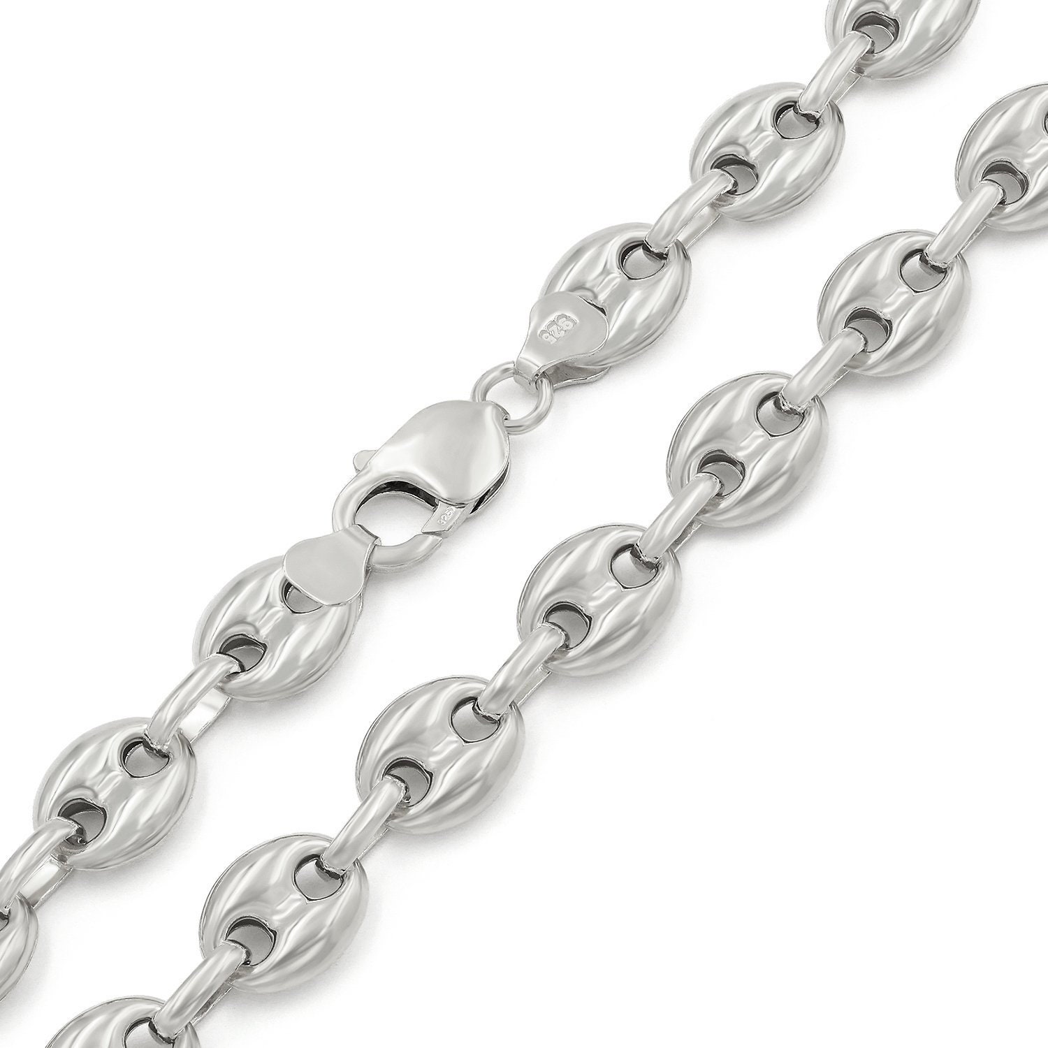 925 Sterling Silver 11mm Puff Mariner Chain FREE Microfiber - Etsy