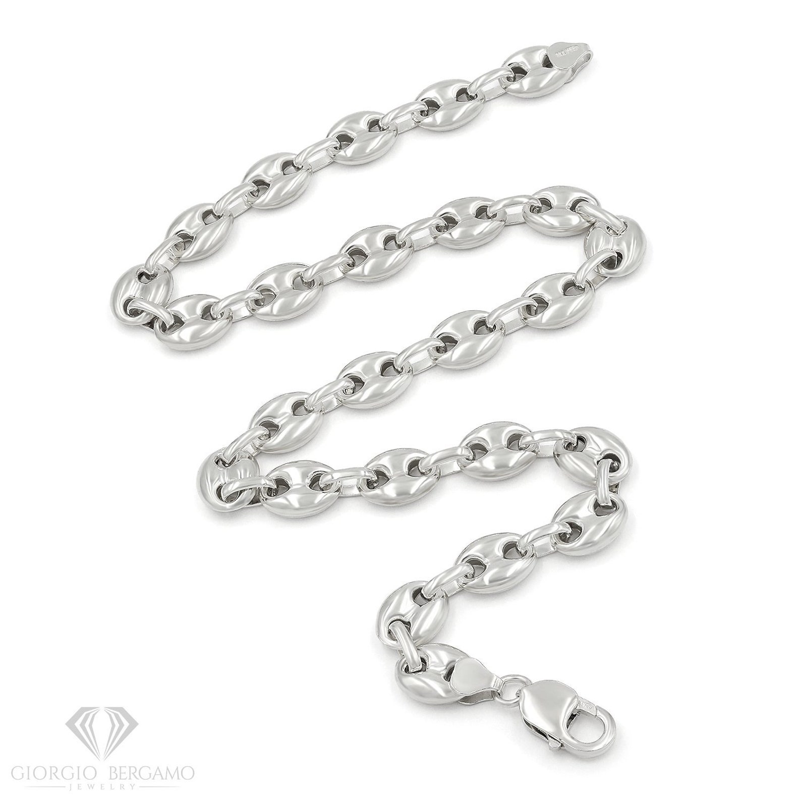 925 Sterling Silver 11mm Puff Mariner Chain FREE Microfiber - Etsy