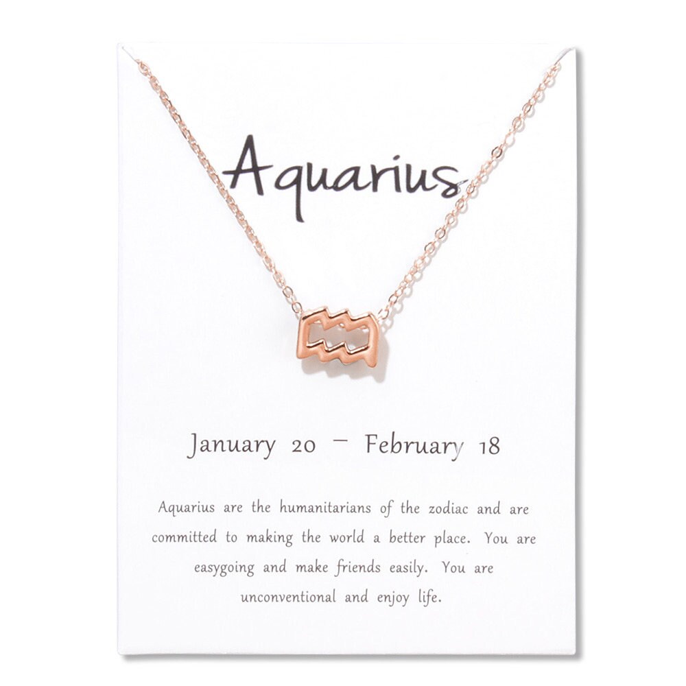 Gold Plated Zodiac Horoscope Astrology Aquarius Necklace - Etsy Canada