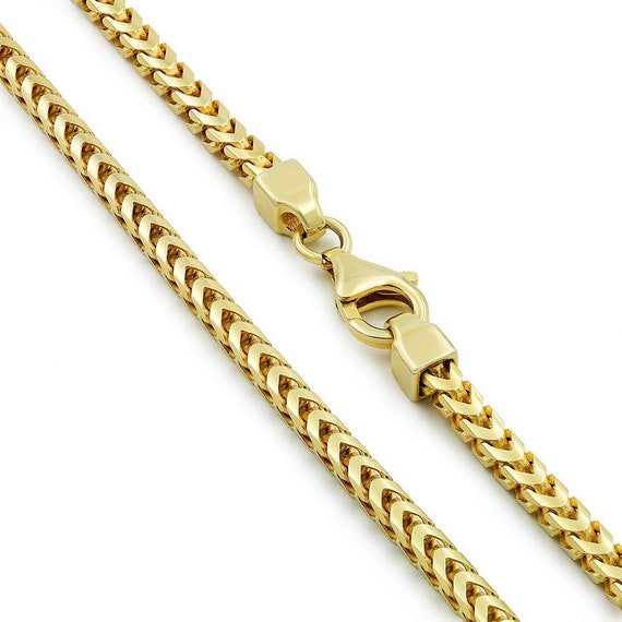 14K Yellow Gold 1mm 3mm Solid Franco 