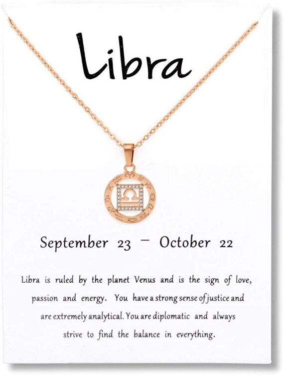 Libra zodiac sign necklace outlet