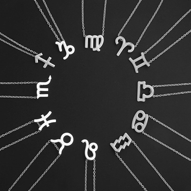 Horoscope Astrology Capricorn Necklace White Gold Plated Zodiac