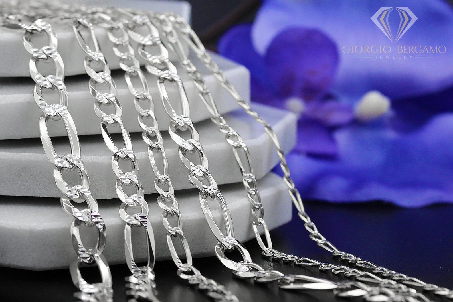 14K White Gold 2mm Solid Rope Diamond Cut Chain FREE | Etsy